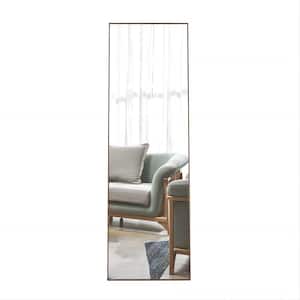 17 in. W x 60 in. H Brown Solid Wood Frame Full Length Mirror, Wall Mounted