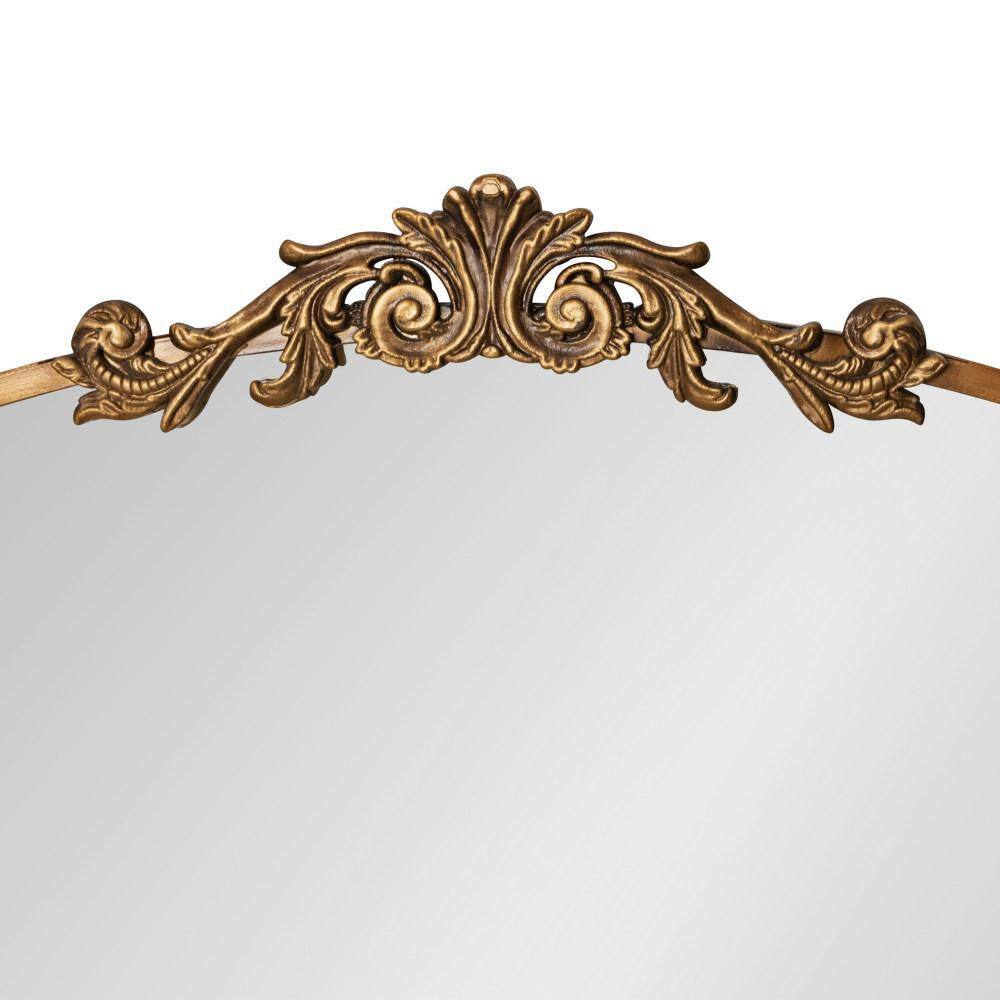 Gold Ornate Rectangular Bathroom Wall Mirror