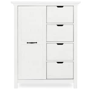 Belmar 4-Drawer Weathered White Chest with Shelves