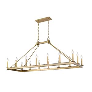 Barclay 16-Light Olde Brass Chandelier with No Shade