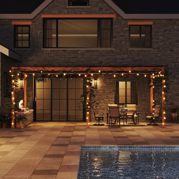 10 ft. x 20 ft. Wood Grain Aluminum Frame Outdoor Patio Louvered Pergola with Adjustable Shade Roof
