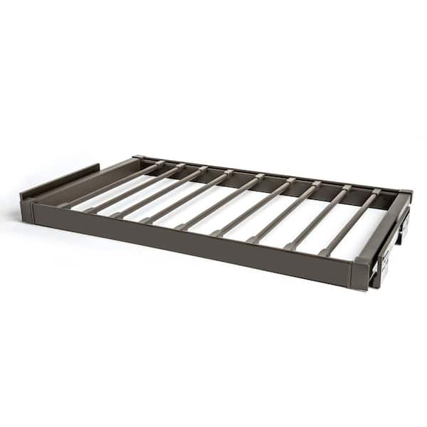 NewAge Products Home Laundry Aluminum 36 in. Pants Display Pull-Out Garment/Clothes Rack, Mocha