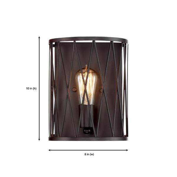 Designers Fountain Arris 1 Light Vintage Bronze Interior Wall Sconce 91101 Vb The Home Depot