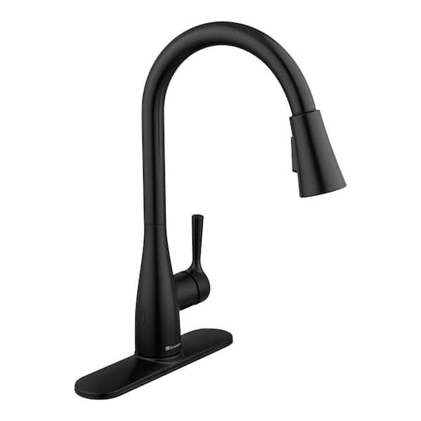 Glacier Bay Sadira Touchless Single-Handle Pull-Down Sprayer Kitchen Faucet with TurboSpray and FastMount in Matte Black
