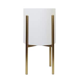 White and Gold Metal Plant Stand
