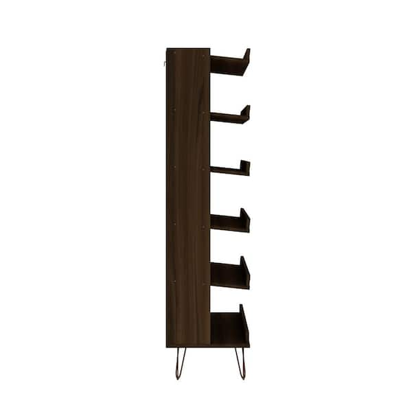 CASAINC 29.5-in H 5 Tier 12 Pair Brown and Black Metal Shoe Rack