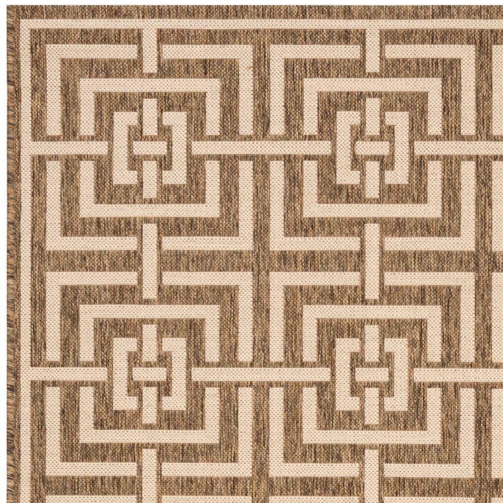 Beige and Cream Geometric Indoor/Outdoor Rug