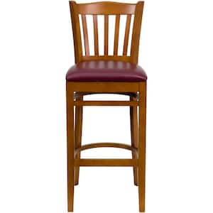 31 in. Burgundy and Cherry Cushioned Bar Stool