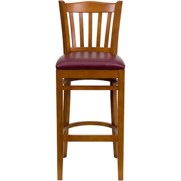 Flash Furniture 31 in. Burgundy and Cherry Cushioned Bar Stool