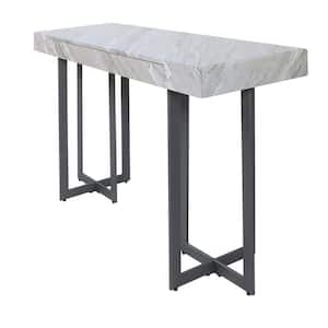 Belaire 47.25 in. Gray and Gun Metal Rectangle Faux Marble Console Table