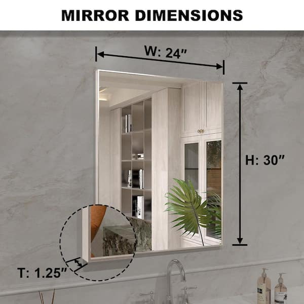 Sylanor 24 in. W x 30 in. H Rectangular Framed Wall Bathroom