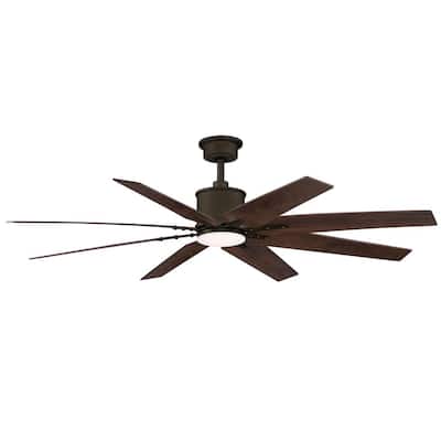 Milbourne 60 in. Integrated LED Indoor Espresso Bronze Ceiling Fan with Light and Remote Control