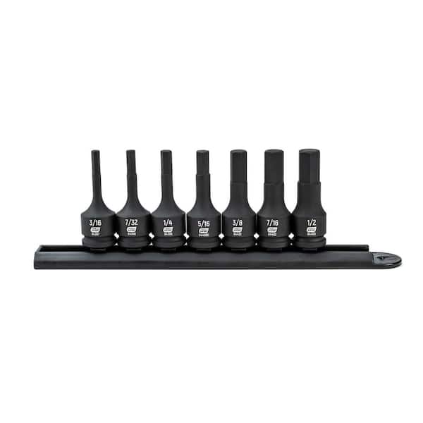 GEARWRENCH 3/8 in. Drive SAE Hex Bit Impact Socket Set (7-Piece)