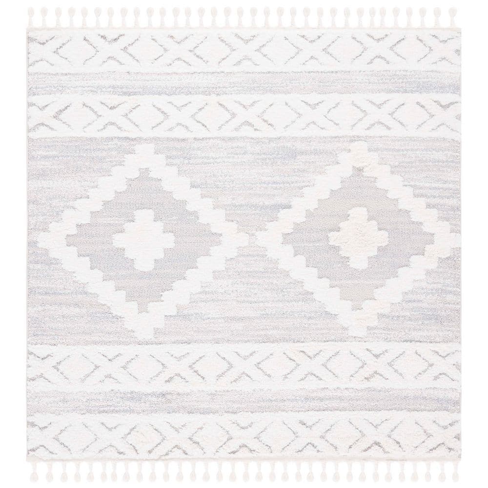 Moroccan Tassel Shag 3 ft. x 3 ft. Ivory/Beige Geometric Fringe Square Area Rug price history on PriceWatchPro
