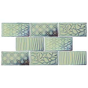 Take Home Tile Sample - Antic Sensations Agua Marina 6 in. x 3 in. Ceramic Wall