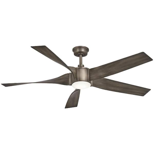 AIRE BY MINKA Sky Parlor 56 in. Integrated LED Indoor Burnished Nickel Ceiling Fan with Light