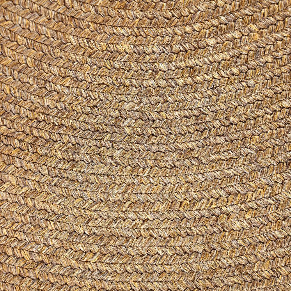 Latte Braided Oval Synthetic Easy-Care Area Rug, 5' x 8'