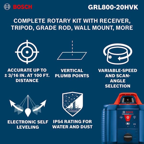 800 ft. Rotary Laser Level Complete Kit Self Leveling with Hard Carrying Case