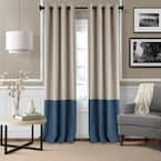 Colordrift Grey Geometric Polyester 52 in. W x 84 in. L Grommet Room ...