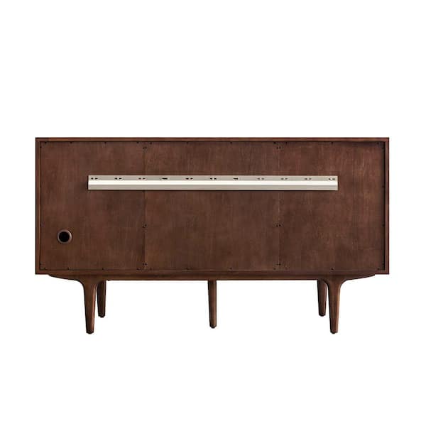 Amberly 60.0 in. Double Bath Vanity in Mid-Century Walnut with Siberian Wireless Charging Quartz Top