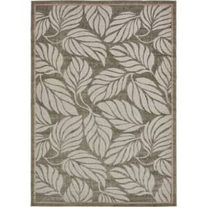 Outdoor Botanical Augusta Gray 7 ft. 1 in. x 10 ft. Area Rug