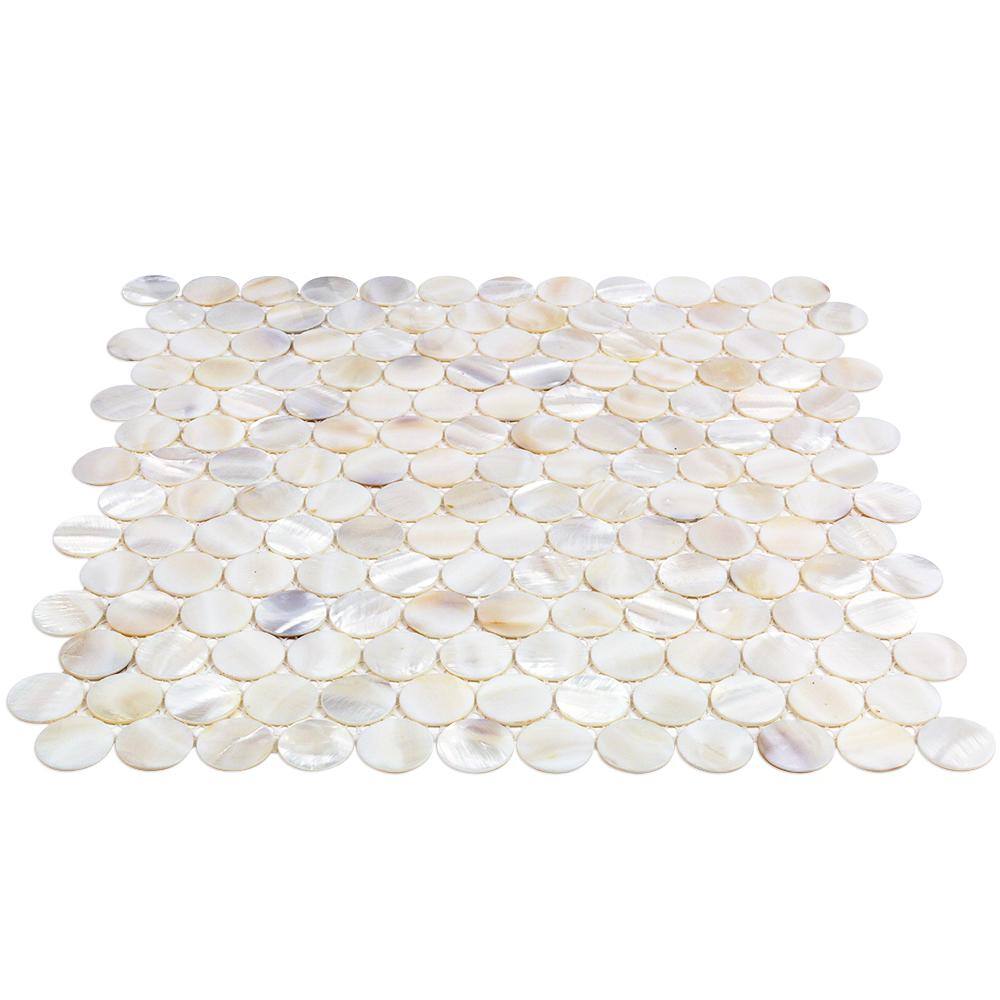 Pacif Pearl Shell Penny Round Mosaic Tile