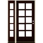 50 in. x 80 in. French RH Full Lite Clear Glass Red Mahogany Stain Douglas Fir Prehung Front Door with LSL