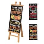 36 in. Wooden Easel Porch Sign, with 2 Changeable Double Sided Sign Board (Fall & Christmas)
