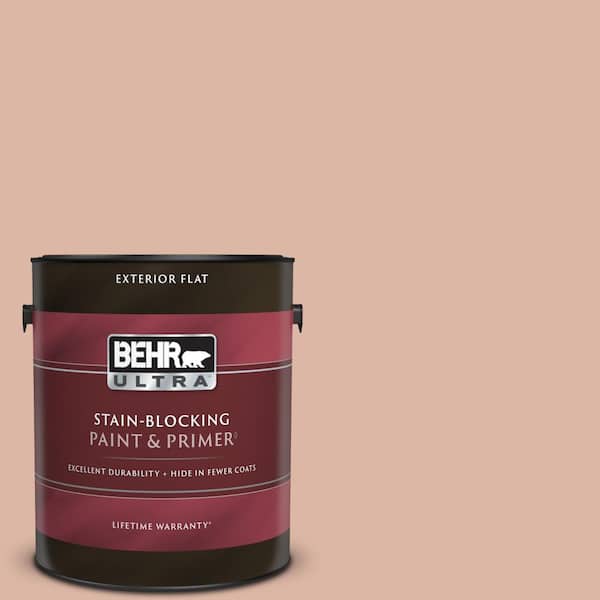 BEHR ULTRA 1 gal. #220E-3 Melted Ice Cream Flat Exterior Paint & Primer
