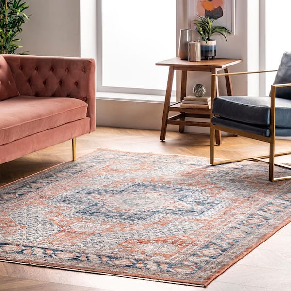 Westlyn Faded Medallion Rust 5 ft. 3 in. x 7 ft. 3 in. Indoor Area Rug
