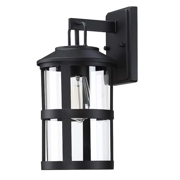 PUDO Retro Black Outdoor Hardwired Wall Lantern Scone with No Bulbs ...