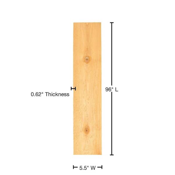 5/8-in x 5-1/2-in x 8-ft Redwood Flat-top Fence Picket
