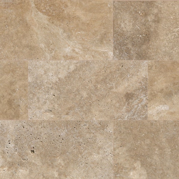 Tus. Walnut 12 in. x 24 in. x 1.18 in. Rectangular Brown Natural Stone Look Tumbled Travertine Paver (2 sq. ft. / Case)