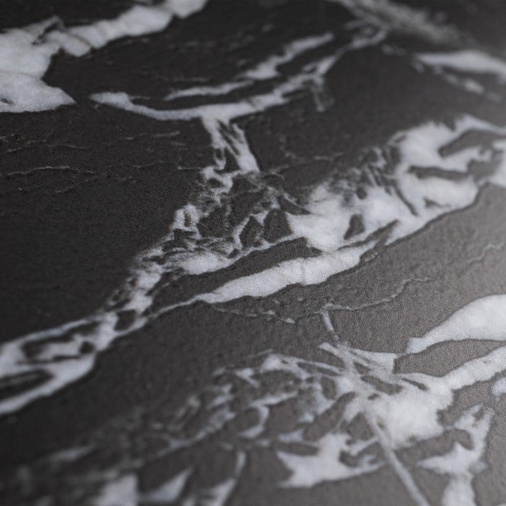 Senzia 8" x 8" Black and White Marble-Look Porcelain Tile