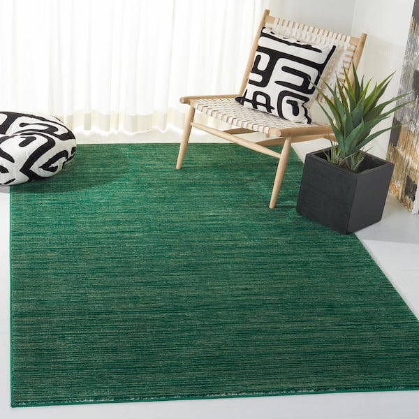 Vision Dark Green 4 ft. x 6 ft. Solid Marle Area Rug