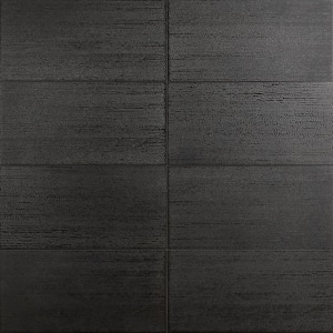 Chord Leather Black 11.81 in. x 23.62 in. Textured Porcelain Floor and Wall Tile (11.62 sq. ft./Case)