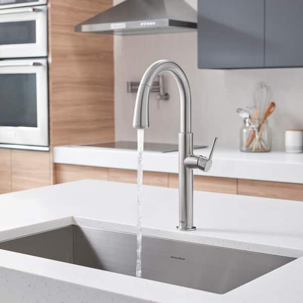 Studio S Single-Handle Pull-Down Sprayer Kitchen Faucet with Dual Spray in Stainless Steel