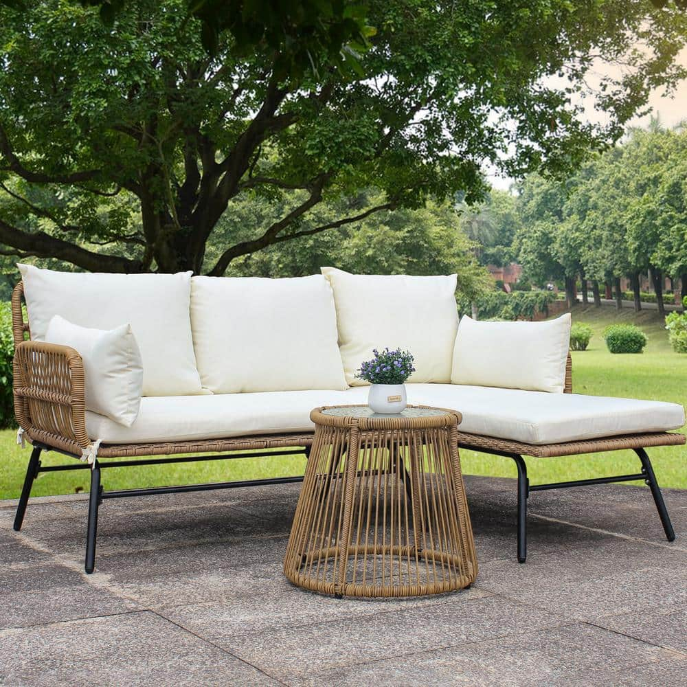 sofa set - exterior rattan set Bellagio sofa & armchair set with pillows -  Blender Market