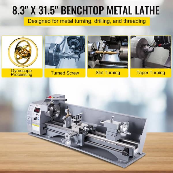 Metal Lathe 210 x 800 Mini Lathe Machine 2500 RPM Variable Speed Change 850W Precision Mini Lathe Metal Working Lathe