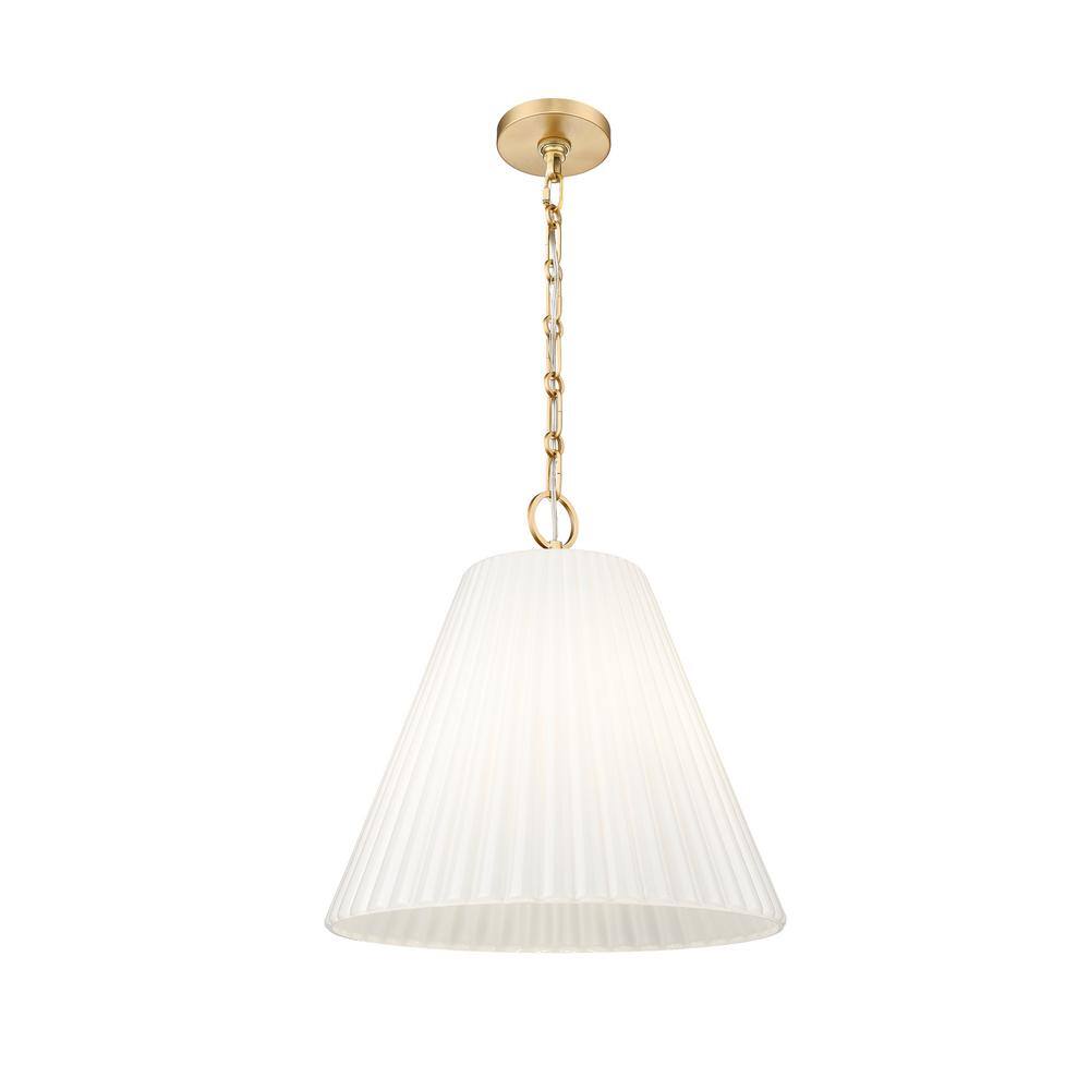 Modern Gold 18" Glass and Steel 3-Light Pendant