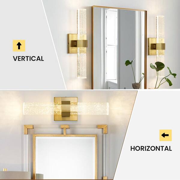 KAISITE 15.7 in. 1-Light Brushed Gold Dimmable Sconce Wall KAISITE 15.7 in. 1-Light Brushed Gold Dimmable Sconce Wall