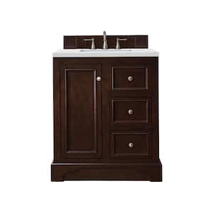De Soto 30 in. W x 23.5 in. D x 36.3 in. H Bathroom Vanity in Burnished Mahogany with Ethereal Noctis Quartz Top
