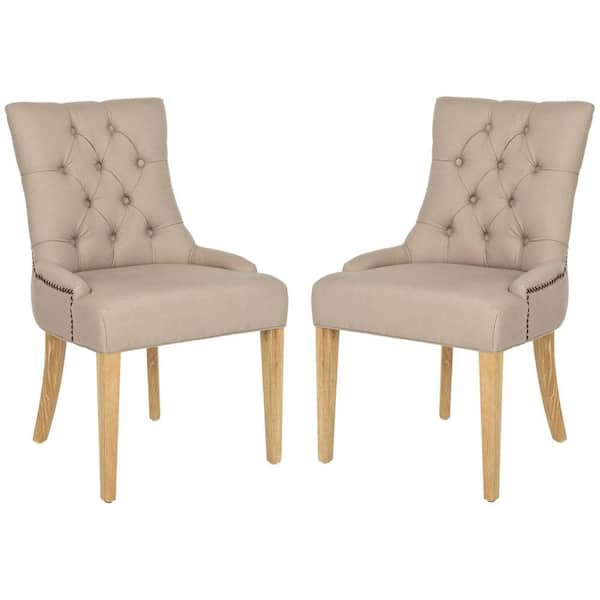 SAFAVIEH Abby Beige/Light Brown Side Chair (Set of 2)