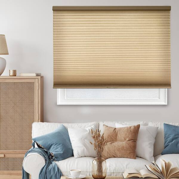 Chicology Cut-to-Size Morning Croissant Cordless Light Filtering Privacy Cellular Shades 25.5 x 48 in. L