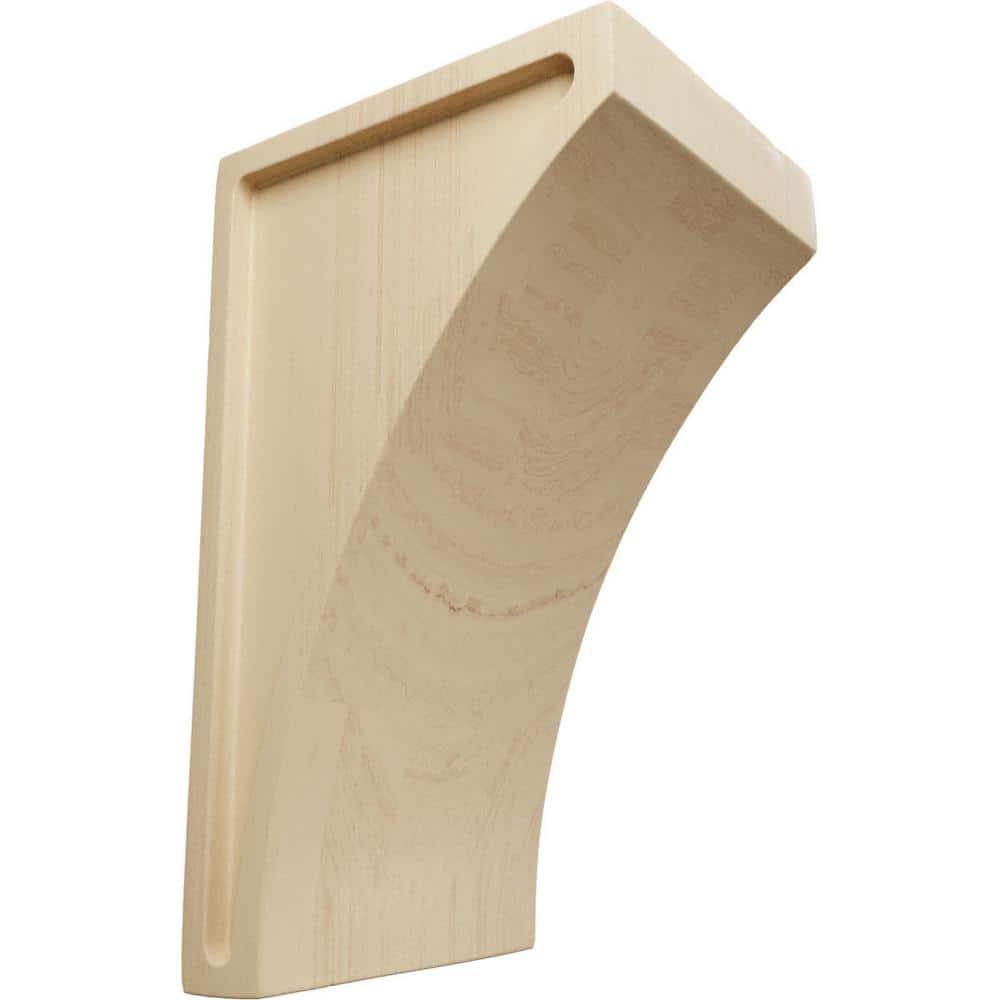 Small Unfinished Rubberwood Lawson Corbel, 3"W x 3.5"D x 6"H