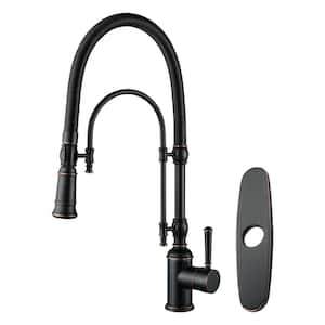 Single Handle Pull Down Sprayer Kitchen Faucet Solid Brass in Oil Rubbed Bronze