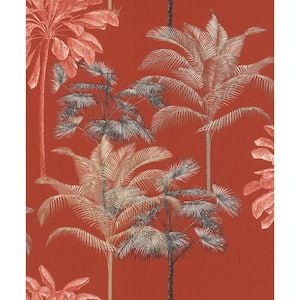 Tropical Decoration Wallpaper Coral Red Paper Strippable Roll (Covers 57 sq. ft.)