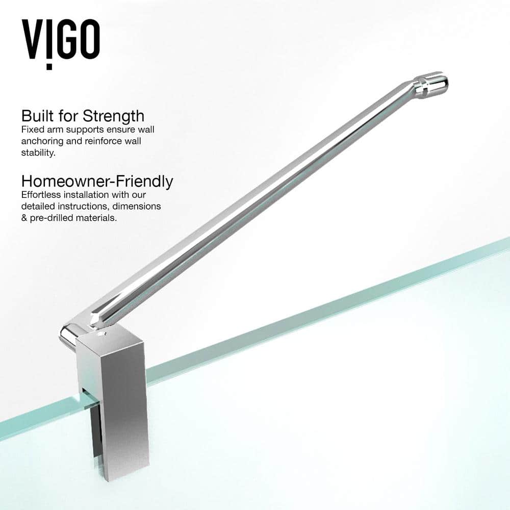 Monteray Frameless Clear Glass Hinged Shower Enclosure with Brushed Nickel Hardware