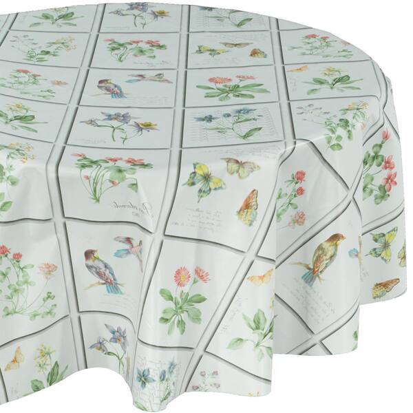 Ottomanson 55 in. Round Indoor and Outdoor Sunflower Design Table Cloth for Dining Table