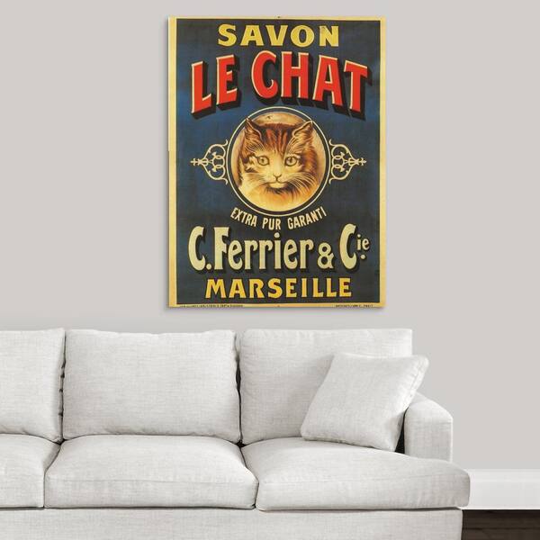 Greatbigcanvas Savon Le Chat Vintage Soap Advertisement By Vintage Apple Collection Canvas Wall Art 24 30x40 The Home Depot